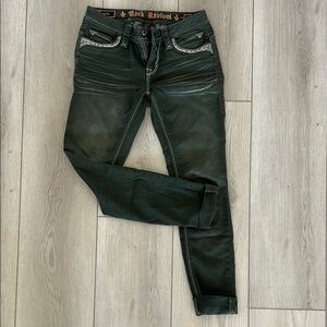 Rock Revival Dark Green Denim Pants